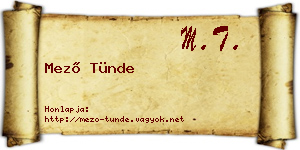 Mező Tünde névjegykártya
